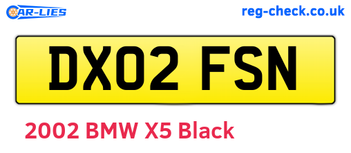 DX02FSN are the vehicle registration plates.