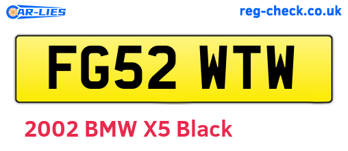 FG52WTW are the vehicle registration plates.
