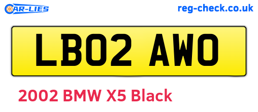 LB02AWO are the vehicle registration plates.