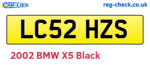 LC52HZS are the vehicle registration plates.