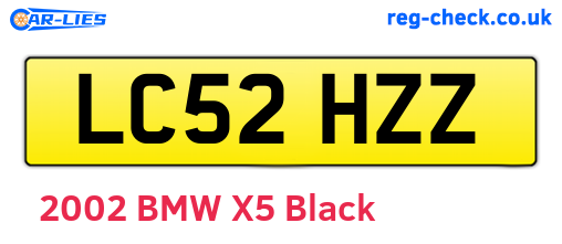 LC52HZZ are the vehicle registration plates.