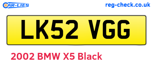 LK52VGG are the vehicle registration plates.