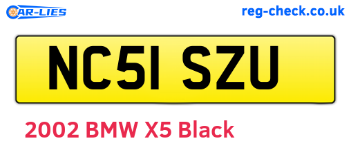 NC51SZU are the vehicle registration plates.