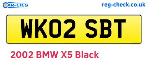 WK02SBT are the vehicle registration plates.