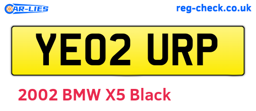 YE02URP are the vehicle registration plates.