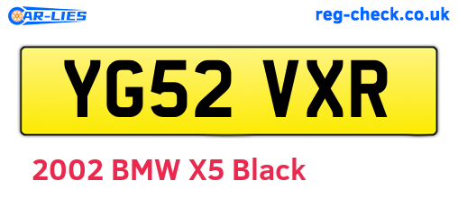 YG52VXR are the vehicle registration plates.