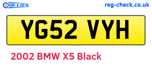 YG52VYH are the vehicle registration plates.
