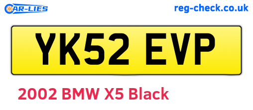 YK52EVP are the vehicle registration plates.