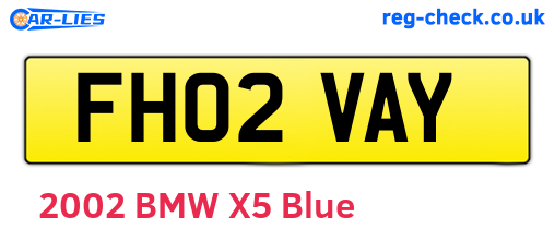 FH02VAY are the vehicle registration plates.