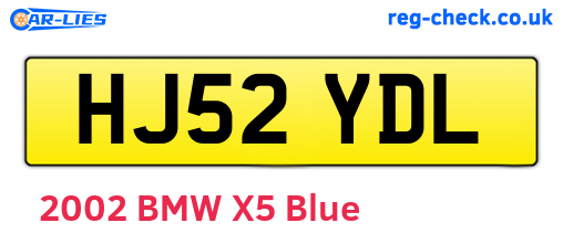 HJ52YDL are the vehicle registration plates.