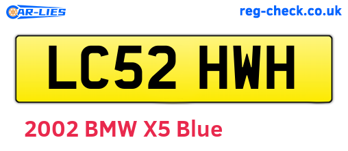 LC52HWH are the vehicle registration plates.