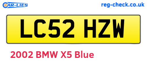 LC52HZW are the vehicle registration plates.