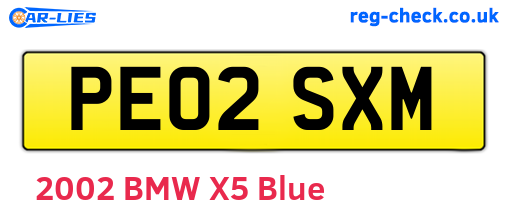 PE02SXM are the vehicle registration plates.