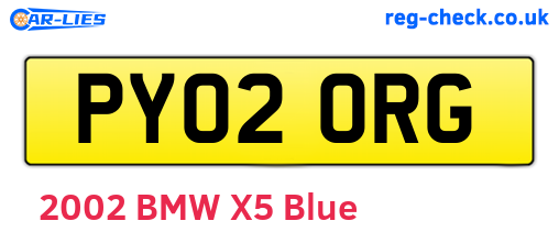 PY02ORG are the vehicle registration plates.