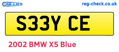 S33YCE are the vehicle registration plates.