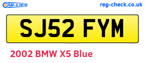 SJ52FYM are the vehicle registration plates.