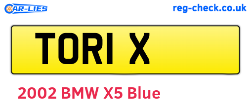 TOR1X are the vehicle registration plates.