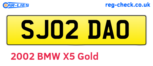 SJ02DAO are the vehicle registration plates.
