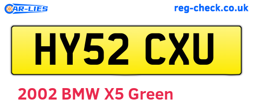 HY52CXU are the vehicle registration plates.