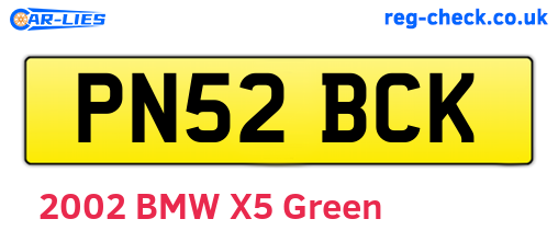 PN52BCK are the vehicle registration plates.