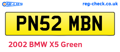 PN52MBN are the vehicle registration plates.
