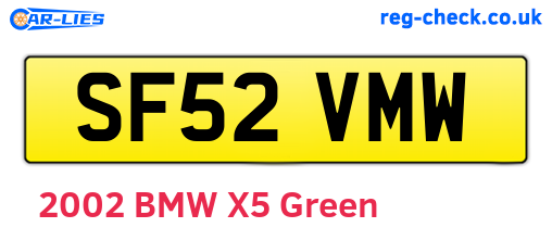 SF52VMW are the vehicle registration plates.