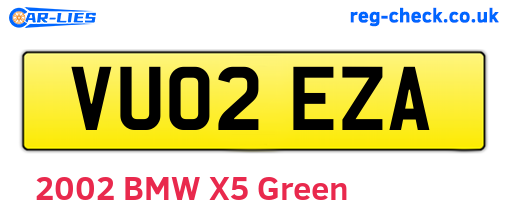 VU02EZA are the vehicle registration plates.