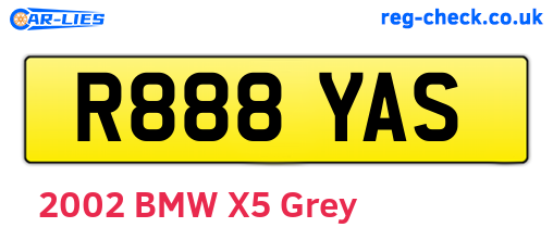 R888YAS are the vehicle registration plates.