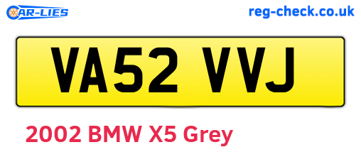 VA52VVJ are the vehicle registration plates.