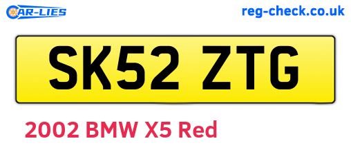 SK52ZTG are the vehicle registration plates.