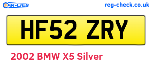 HF52ZRY are the vehicle registration plates.