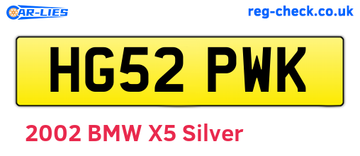 HG52PWK are the vehicle registration plates.
