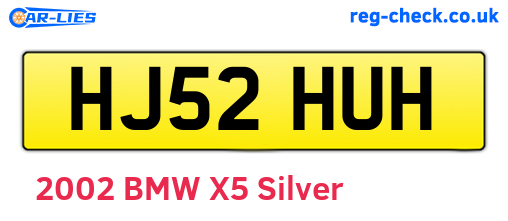 HJ52HUH are the vehicle registration plates.