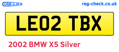 LE02TBX are the vehicle registration plates.