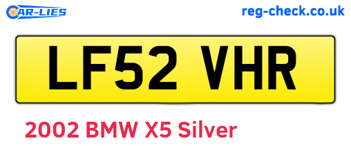 LF52VHR are the vehicle registration plates.
