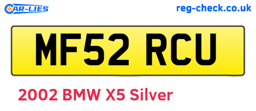 MF52RCU are the vehicle registration plates.
