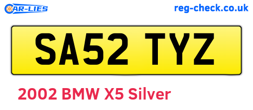 SA52TYZ are the vehicle registration plates.