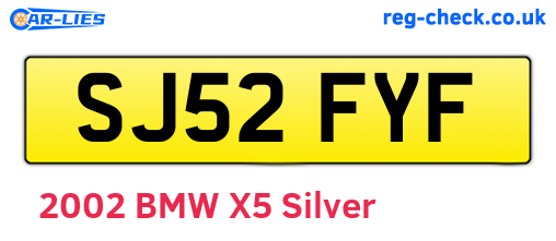 SJ52FYF are the vehicle registration plates.
