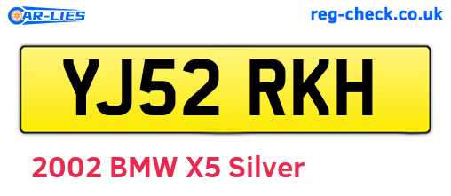 YJ52RKH are the vehicle registration plates.