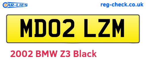 MD02LZM are the vehicle registration plates.
