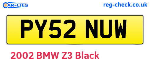 PY52NUW are the vehicle registration plates.