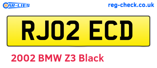 RJ02ECD are the vehicle registration plates.