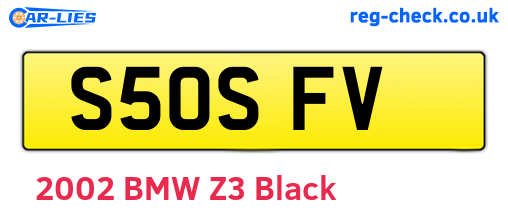 S50SFV are the vehicle registration plates.