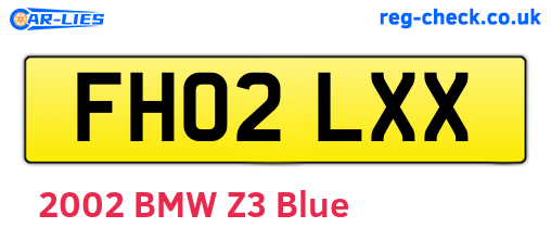 FH02LXX are the vehicle registration plates.