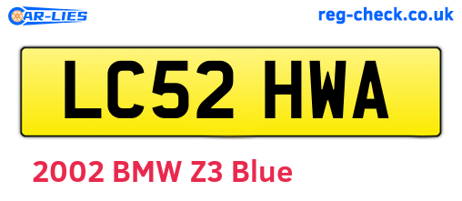 LC52HWA are the vehicle registration plates.