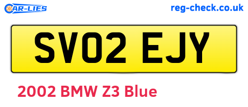 SV02EJY are the vehicle registration plates.
