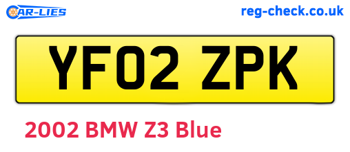 YF02ZPK are the vehicle registration plates.