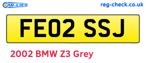 FE02SSJ are the vehicle registration plates.