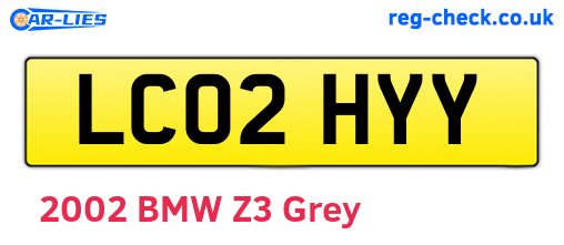 LC02HYY are the vehicle registration plates.