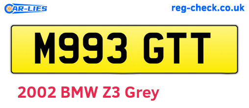 M993GTT are the vehicle registration plates.